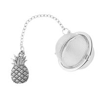 Supreme Housewares 05108 Supreme 18/8 Stainless Steel 2 Inch Mesh Tea Ball Infuser with Zinc Alloy Pineapple Charm