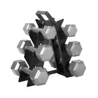 WF Athletic Supply Dumbbell Set with Storage Rack (46 LB Solid Hex Dumbbell Set)