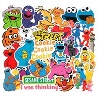 50pcs Cartoon Anime Sesame Street Stickers for Laptop Stickers Motorcycle Bicycle Skateboard Luggage Decal Graffiti Patches Waterproof Stickers for [No-Duplicate Sticker Pack]
