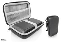 Portable Speaker case for Antimi Bluetoeo Poth Speakers with FM Radio MP3 Player Sterortable Wireless Speaker, Also for PURVOBIA X6 mesh Cable Pocket, Feature Finger Strap, Carabiner (Black)