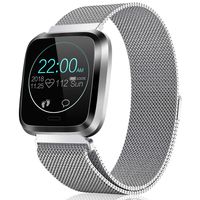 CatShin Fitness Watch Heart Rate Monitor IP68 Fitness Tracker Waterproof Pedometer Calroies Counter Sleep Monitor Remote Camera Control Message Notification Sports Smartwatch for Android iOS (Silver)