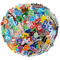 Programming Stickers(108pcs No-Duplicate),Vinyls Graffiti Stickers of IT Logo and Geek Coder Languages Series Logo, Developer Programmer Decoration,Open Sources Linux Mysql PHP Python C++ (IT Logo)