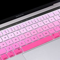 YMIX Keyboard Cover for Touch Bar Models 2017 & 2016 Release MacBook Pro 13 (A1706) & MacBook Pro 15 (A1707) with Touch ID Dust Proof Silicone Keyboard Skin - Fade Pink