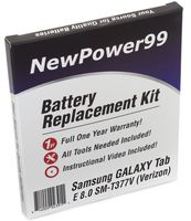 NewPower99 Battery Replacement Kit with Battery, Instructions and Tools for Samsung Galaxy Tab E 8.0 SM-T377V (Verizon)
