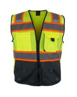Kolossus Deluxe High Visibility Vest with Multi Frontal Pockets (X-Large) Black/Yellow