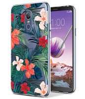 LG Stylo 4 Case,LG Stylus 4 with Flowers, BAISRKE Slim Shockproof Clear Floral Pattern Soft Flexible TPU Back Cove for LG Stylo 4/LG Q Stylus Plus/LG Q Stylus Plus/LG Stylus 4[Palm Tree Leaves]