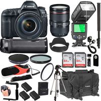 Canon EOS 5D Mark IV with 24-105mm f/4 L is II USM Lens + 128GB Memory + Canon Deluxe Camera Bag + Pro Battery Bundle + Power Grip + Microphone + TTL Speed Light + Pro Filters (23pc Bundle)