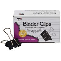 Charles Leonard Binder Clips, Medium, 5/8 Capacity, Black/Silver, 12-Box (BC-05)