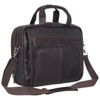 Kenneth Cole Reaction Colombian Leather Dual Compartment Expandable 15.6" Laptop Portfolio, Brown