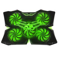 ARyee Laptop Cooling Pad with 4 Fans for 14-17 Inch Laptop, Portable Ultra-Slim Quiet Notebook Cooler pad Dual USB Ports and 4 Blue LED Light (Upgrade Green)