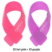 ColorYourLife 20 PCS Reusable Fastening Cable Ties with Microfiber Cloth in Retail Packaging - 7" (Purple and Hot Pink)