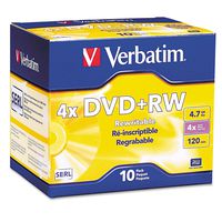 Verbatim Branded 4X DVD+RW Media 10 Pack in Jewel Case (94839)