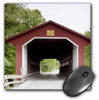 3dRose LLC 8 x 8 x 0.25 Inches Mouse Pad, Vermont Bennington Wooden Covered Bridge Paul Souders (mp_95036_1)