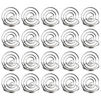 Novelty Place Ring Shape Place Card Holder(20Pcs) Ring Shape - Mini Silvery Metal Swirl Loop Clips 1.3" Diameter - Tabletop Number Holder for Wedding Party, Office Memo Note, Restaurant Menu