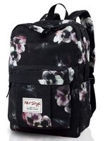 599s Floral Backpack for Teen Girls, Cute Women's College School Bookbag, Black