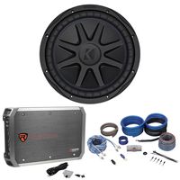 Kicker 44CVX122 CVX 12" Comp VX 750w RMS Car Subwoofer+Mono Amplifier+Amp Kit