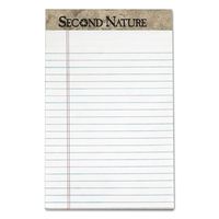 TOPS Second Nature 100% Recycled Writing Pads, 5" x 8", Legal Ruled, 50 Sheets, White, Pack of 12 Pads