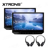 XTRONS 13.3" Car Headrest Monitor with HDMI Input, Dual 1080P IPS Wide Screen Portable Video Players for Car Backseat Headrest Mount Monitor Supports USB SD AV-in with 2pcs Bluetooth Headphones
