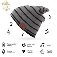 Bluetooth Hat Bluetooth Beanie Smart Hat Built-in Stereo Speaker Mic Wireless Headphones Beanie Sync Call Music for All Smart Phones Gift Men Women Boys Girls Boyfriend (Striped)