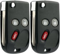 KeylessOption Keyless Entry Remote Control Car Flip Ignition Key Fob Replacement for Chevy GMC Cadillac LHJ011 (Pack of 2)
