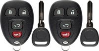 KeylessOption Keyless Entry Remote Control Car Key Fob Replacement for 15913416 with Key (Pack of 2)