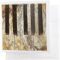 3dRose Set of 12 Greeting Cards, Print of Piano Keys in Grunge Style (gc_182568_2)