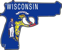 Wisconsin Flag Pistol Sticker