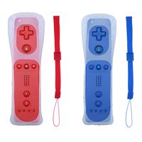 Poglen 2 Packs Wireless Gesture Controller Compatible for Wii Wii U Console(Red and Deep Blue)