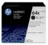 HP 64X | CC364XD | 2 Toner Cartridges | Black | High Yield