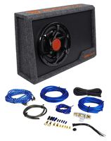 Rockville RWS10CA Slim 1000w 10" Powered Loaded Car Subwoofer Enclosure+Wire Kit