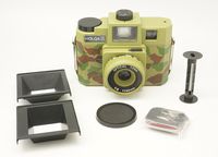 Holga 120CFN Camouflage Colored Flash 120 Format Film Camera