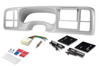 SCOSCHE ICGM14BN 1999 to 2002 Select Chevrolet Silverado, Suburban, Avalanche, Tahoe & GMC Sierra, Yukon/XL Full Dash Double DIN Installation Kit - Pewter