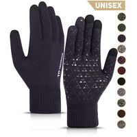 Running Gloves, TRENDOUX Mens Womens Winter Glove with Touchscreen Fingers - Thermal Liners - Anti-slip Grip - Elastic Cuff - Premium Material - Knit Glove for Phone Texting Typing Outdoor - Navy - XL