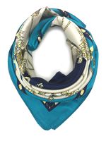 YOUR SMILE Silk Like Scarf Women's Fashion Pattern Large Square Satin Headscarf (205)