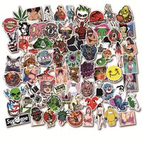 Cool Graffiti Stickers 100 Pieces Not Repeat Various Car Motorcycle Bicycle Skateboard Laptop Luggage Vinyl Sticker Graffiti Laptop Luggage Decals Bumper Stickers(Style_C)