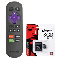 Amaz247 ARC11 Replacement Remote for Roku 1, Roku 2, Roku 3 (Hd, Lt, Xs, Xd) and Any Other Roku Box; Plus One (1) Free 8gb Microsd Card; Do Not Support Roku Stick or Roku TV or MLK247 TV