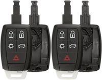 KeylessOption Keyless Entry Remote Smart Key Fob Case Shell Button Pad Cover for Volvo KR55WK49250 (Pack of 2)