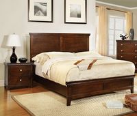 Furniture of America Pasha 3-Piece Queen Platform Bedroom Set with Two-Nightstands, Brown Cherry Finish