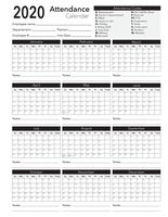 1heart2 2020 Employee Attendance Calendar - 28 Sheets/Pack on White Durable Card Stock Paper. Track Daily Attendance Record. Make Tracking Employee Attendance Quick and Easy With These Attendance Card