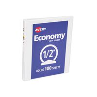 Avery Economy View Binder with 1/2 Inch Round Ring, White (5750)