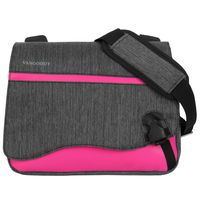 Vangoddy 10 Inch Anti Theft Nylon Zipper Padded Crossbody Shoulder Bag Magenta for Samsung Galaxy Book 10.6 inch, Tab S3 S2 9.7 inch, Tab E Nook 9.6 inch, Tab A 10.1 with S Pen Tablet