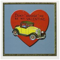 3dRose Dont Dodge Me by My Valentine Antique Car Heart Shaped Card Greeting Cards, 6 x 6 Inches, Set of 6 (gc_170005_1)