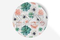 Sigma Sigma Sigma Sticker Greek Sorority Decal for Car, Laptop, Windows, Officially Licensed Product, Monogram Design 5" x 5" - Succulents Floral