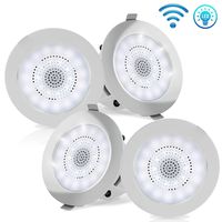 Pyle 4" Pair Bluetooth Flush Mount In-wall In-ceiling 2-Way Home Speaker System Built-in LED Lights Aluminum Housing Spring Clips Polypropylene Cone & Tweeter 4 Ch Amplifier 320 Watts (PDIC4CBTL4B)