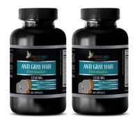 Hair Growth Supplement Vitamin - Anti Gray Hair Formula 1350 MG - biotin Extra Strength for Hair Growth - 2 Bottles 120 Capsules