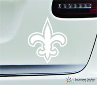 Fleur de lis saints 5.4x5 white floral lily flower symbol cute united states color sticker state decal vinyl - Made and Shipped in USA