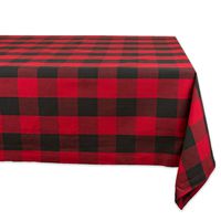 DII Cotton Buffalo Check Plaid Rectangle Tablecloth for Family Dinners or Gatherings, Indoor or Outdoor Parties, & Everyday Use (60x104",  Seats 8-10 People), Red & Black