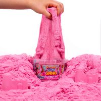 SLIMYSAND by Horizon Group USA, 1.5 Lbs of Stretchable, Expandable, Moldable, Non Stick, Slimy Play Sand in A Reusable Bucket, Pink- A Kinetic Sensory Activity
