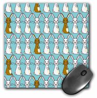 3dRose LLC 8 x 8 x 0.25 Inches Mouse Pad, Cute Bunny Parade Blue (mp_12158_1)