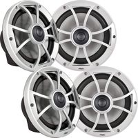 wet sounds Bundle: Two Pairs of XS-808 Series Silver Grill 8" Speakers. 150 Watts RMS Each